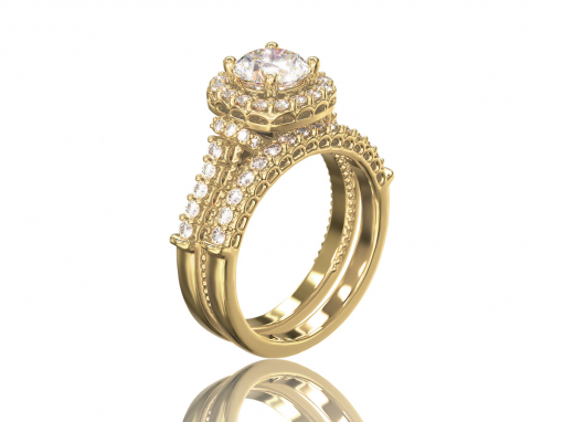 Кольцо “Бриджит” из золота с фианитами