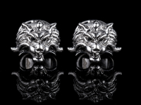 Золотые запонки "Тигр"