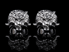 Золотые запонки "Тигр"