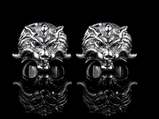 Золотые запонки "Тигр"