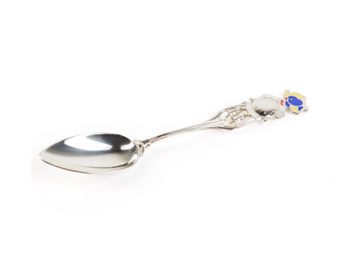 Серебряная детская ложка "Часики с птичкой" 73017