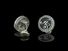 Золотые запонки с инициалами "AS"