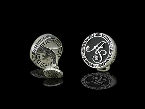 Золотые запонки с инициалами "AS"