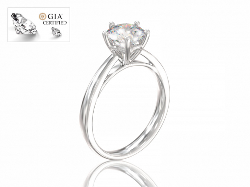 Кольцо “Аделин” из золота с бриллиантом