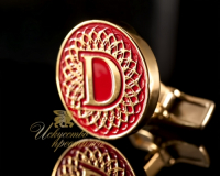 Золотые запонки с инициалами "D"
