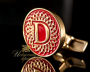 Золотые запонки с инициалами "D"