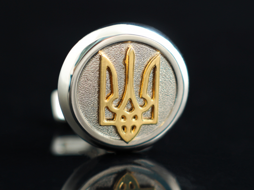 Золотые запонки "Герб Украини"