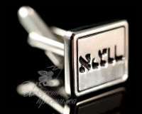 Серебряные запонки с надписью