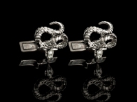 Запонки из белого золота "Змея"