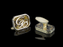 Золотые запонки с инициалами "СВ"