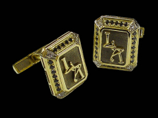 Золотые запонки с инициалами "LA"