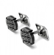 Запонки Montegrappa Filigree Round Gun Metal PVD Cufflinks