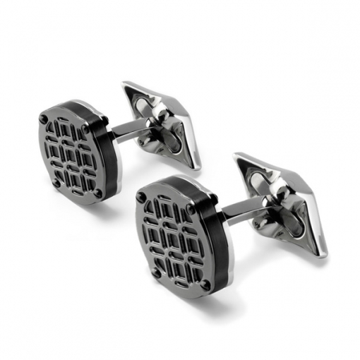 Запонки Montegrappa Filigree Round Gun Metal PVD Cufflinks