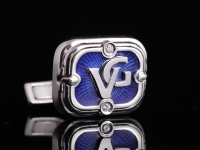 Серебряные запонки с инициалами "VG" 