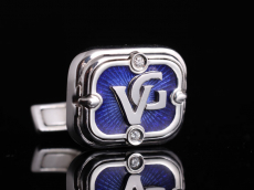 Серебряные запонки с инициалами "VG" 