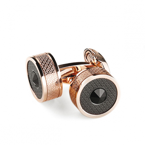 Запонки Montegrappa Classic Filigree Rose Gold PVD, Black Cufflinks