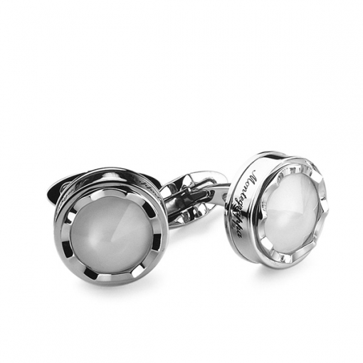 Запонки Montegrappa Parola Stainless steel, White Cufflinks