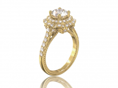 Золотое кольцо с фианитами “Жозефин” 