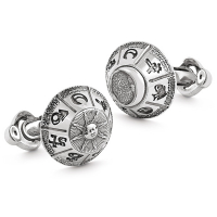 Запонки Montegrappa The Alchemist Silver Cufflinks