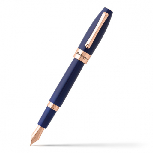 Перьевая ручка Montegrappa Fortuna Blue Resin Rose Gold PVD Fountain pen