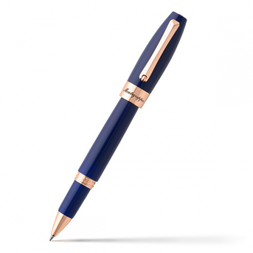 Роллеровая ручка Montegrappa Fortuna Blue Resin Rose Gold PVD Roller