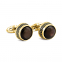 Запонки Montegrappa Extra Yellow Gold PVD Black Mother-of-Pearl inlay Cufflinks