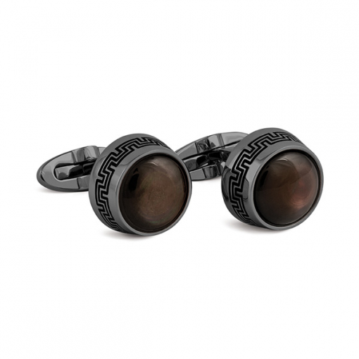 Запонки Montegrappa Extra Gun PVD Black Mother-of-Pearl inlay Cufflinks