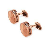 Запонки Montegrappa NeroUno Rose Gold PVD Metal Inlay Crystals