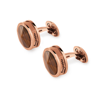 Запонки Montegrappa NeroUno Rose Gold PVD, Tiger Eye Inlay Cufflinks
