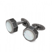Запонки Montegrappa Privilege Gun Metal PVD White Mother-of-Pearl inlay Cufflinks