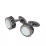 Запонки Montegrappa Privilege Gun Metal PVD White Mother-of-Pearl inlay Cufflinks