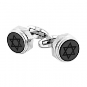 Запонки Montegrappa Emblema Stars of David Steel Ip Gun