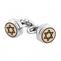 Запонки Montegrappa Emblema Stars of David Steel Ip Gold