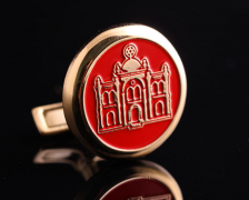 Запонки с красной эмалью "Синагога"