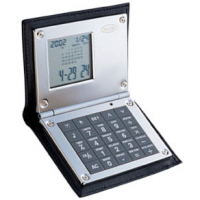 Калькулятор с будильником в коже черный "DALVEY"