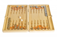 Нарды серебряные "Тигры и слоны"