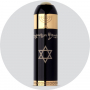 Роллеровая ручка Tibaldi Tribute to Judaism Yellow Gold, Black with Grey Prayer