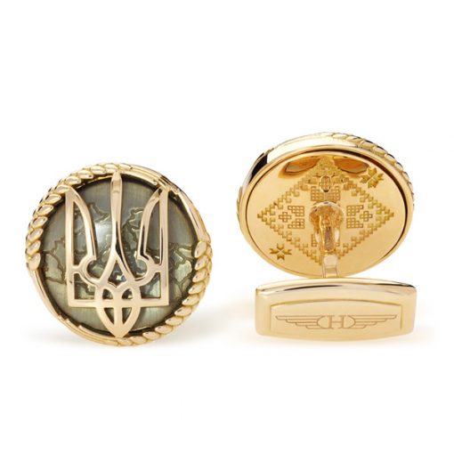 Запонки Herzog Ukraine Yellow Gold, Topaz and Diamond