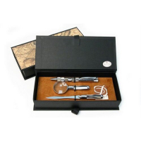 Письменный набор с ручкой, лупой и ножом