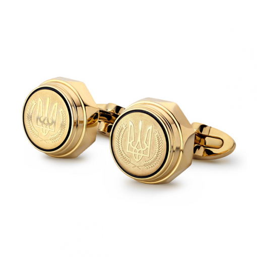 Запонки Montegrappa Emblema Ukraine Yellow Gold PVD Cufflinks