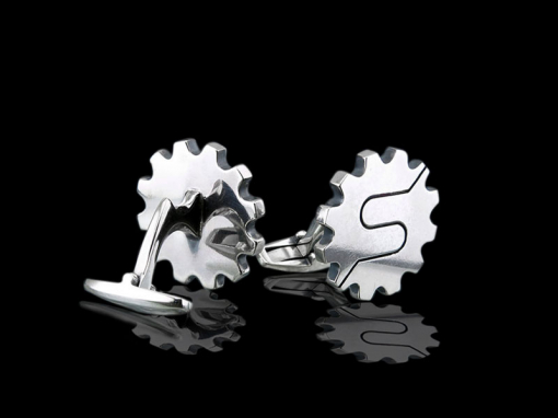 Серебряные запонки с логотипом 