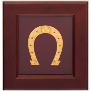 Коллаж 'Подкова' на красном фоне