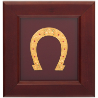 Коллаж 'Подкова' на красном фоне