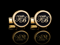 Золотые запонки с инициалами "ГВ"