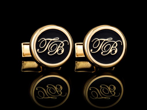 Золотые запонки с инициалами "ГВ"