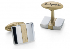 Запонки Montegrappa Rettangolo Cufflinks, IP Yellow Gold & Steel