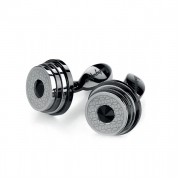 Запонки Montegrappa Stairway Gun PVD with Black Crystal insert Cufflinks
