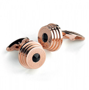 Запонки Montegrappa Stairway Rose Gold PVD and Black Crystal insert Cufflinks