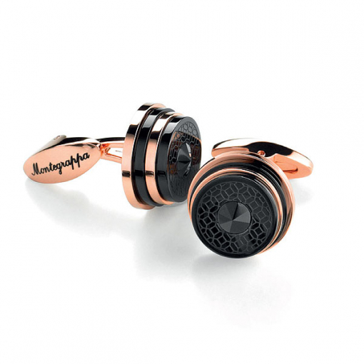 Запонки Montegrappa Stairway Rose Gold and Crystal insert