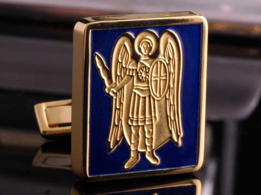 Запонки с Архангелом Михаилом